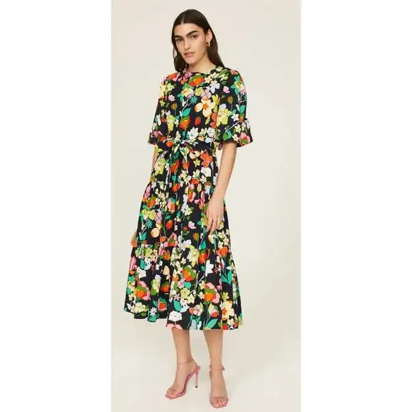 Kate Spade Flower Bed Lawn Floral Midi Dress - Picture 1 of 9